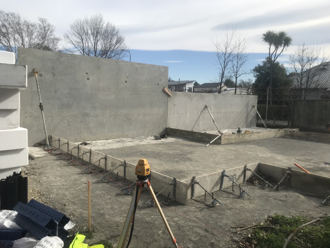 concrete wall under construction