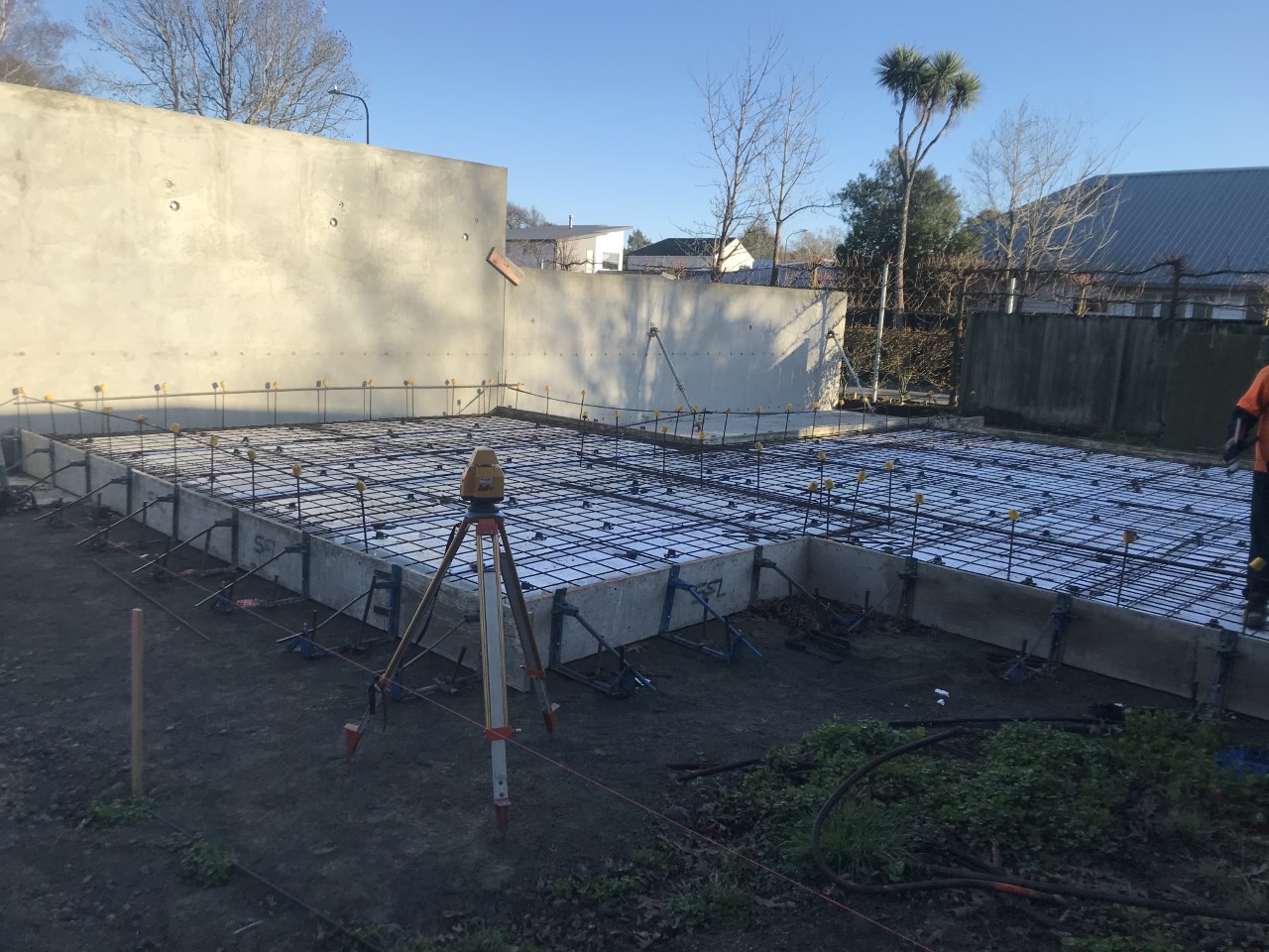 concrete foundations ready for concrete pour